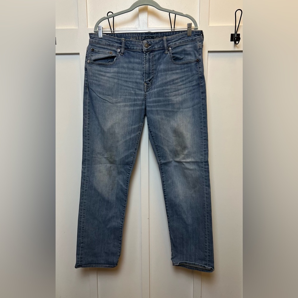 American Eagle Flex Mens Straight Size 36 x 32 Staining Workwear Streetwear Flaw